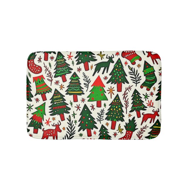 Vibrant Christmas Pattern Art Print Badrumsmatta (Framsidan)