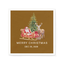 Vibrant Christmas Tree Decor Party Napkin