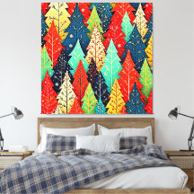 Vibrant Christmas Tree Pattern Art