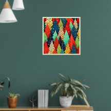 Vibrant Christmas Tree Pattern Art