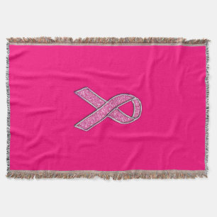 Vibrant Chrome Glitter Stil Rosa Ribbon Awareness Filt