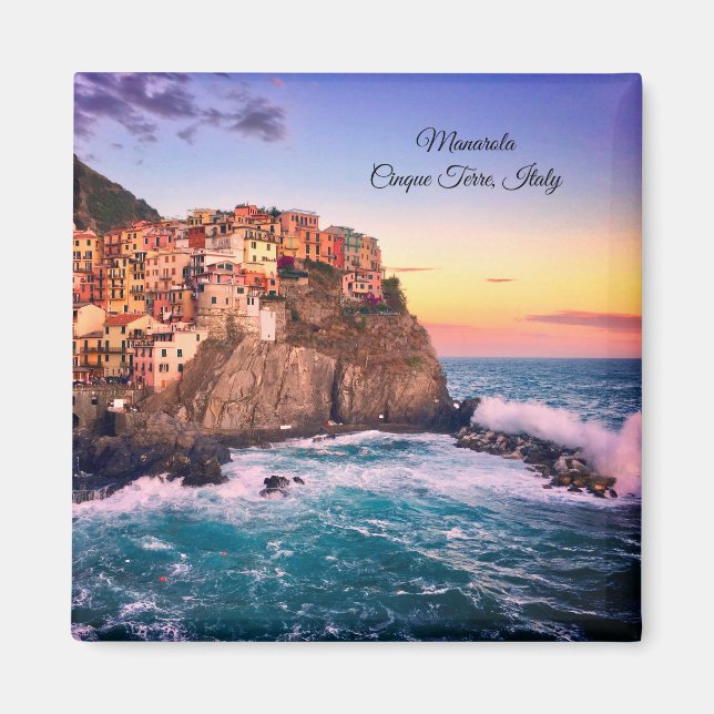 Vibrant Cinque Terre Sunset Magnet (Framsidan)