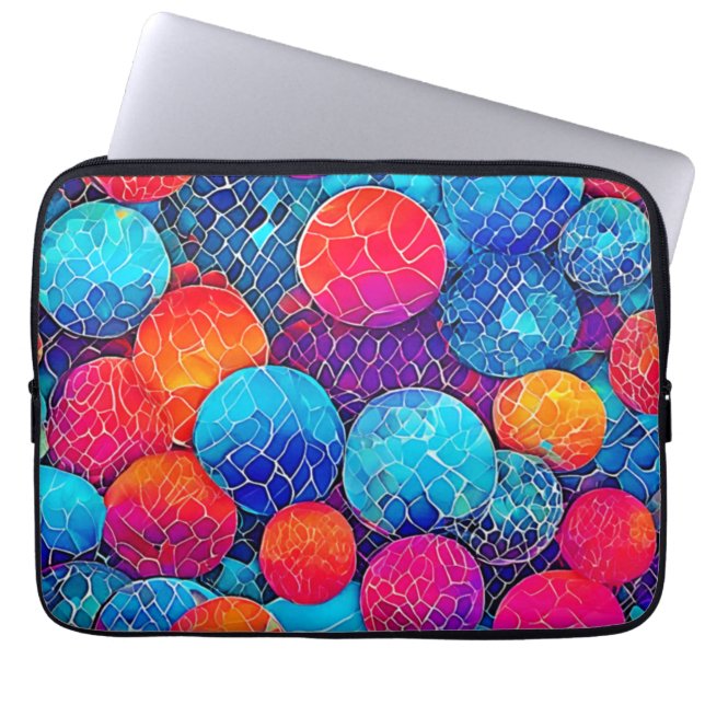 Vibrant Circle Mönster Laptop Fodral (Framsidan)