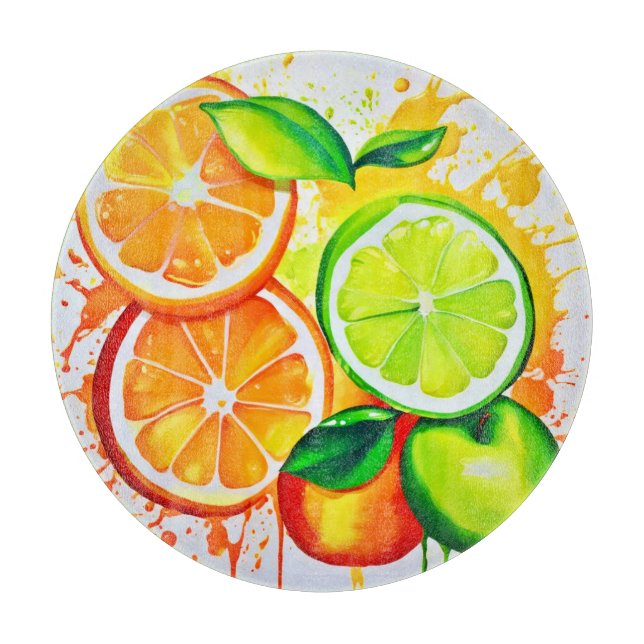 Vibrant Citrus Fruit Stänk Art (Framsidan)