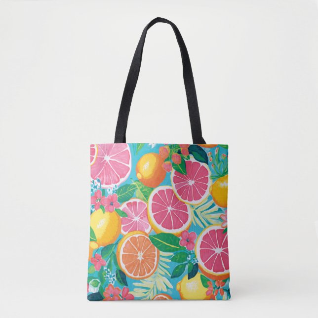 Vibrant Citrus Garden  Tygkasse (Framsida)