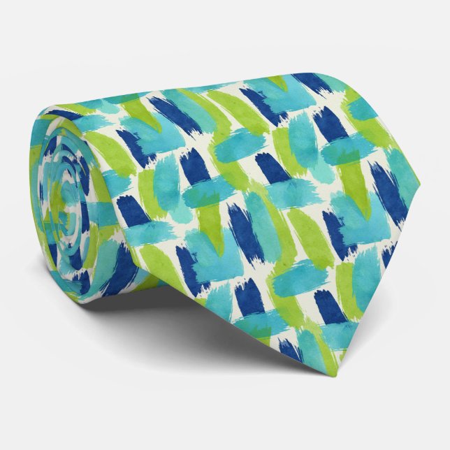 Vibrant Citrus Green and Coastal Blue Abstract Slips (Rullad)