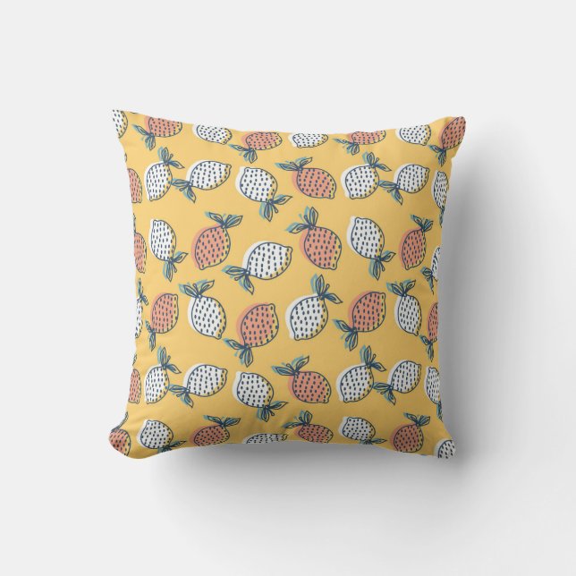 Vibrant Citrus Harmony Kudde (Framsida)