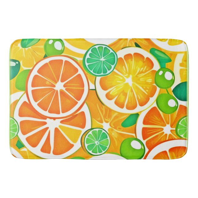 Vibrant Citrus Medley - färska och saftiga skivor Badrumsmatta (Framsidan)