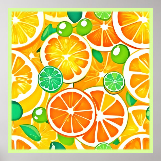 Vibrant Citrus Medley - färska och saftiga skivor Poster (Framsidan)