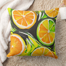 Vibrant citrusfärg kudde