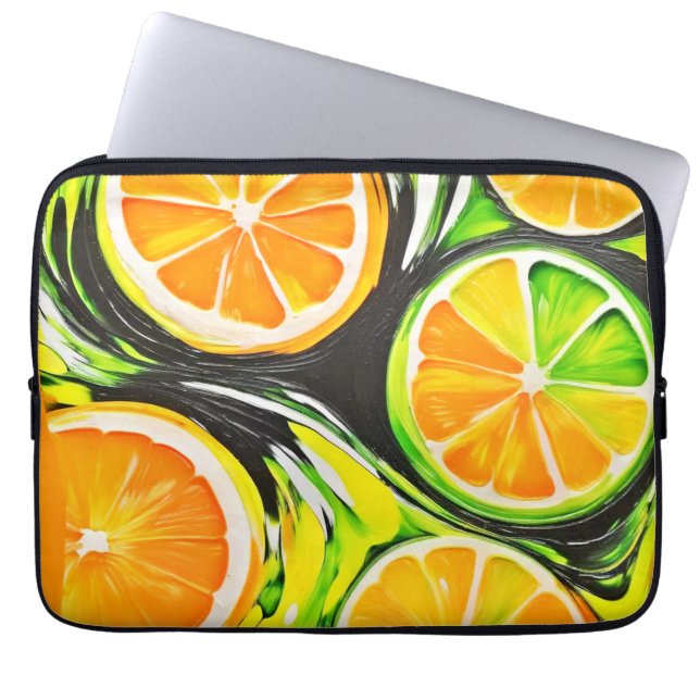 Vibrant citrusfärg laptop fodral (Framsidan)