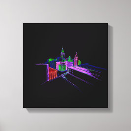 Vibrant City Bridge - unik modern Canvastryck