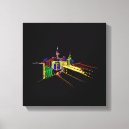 Vibrant City Bridge - unik modern Canvastryck