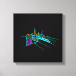 Vibrant City Bridge - unik modern Canvastryck