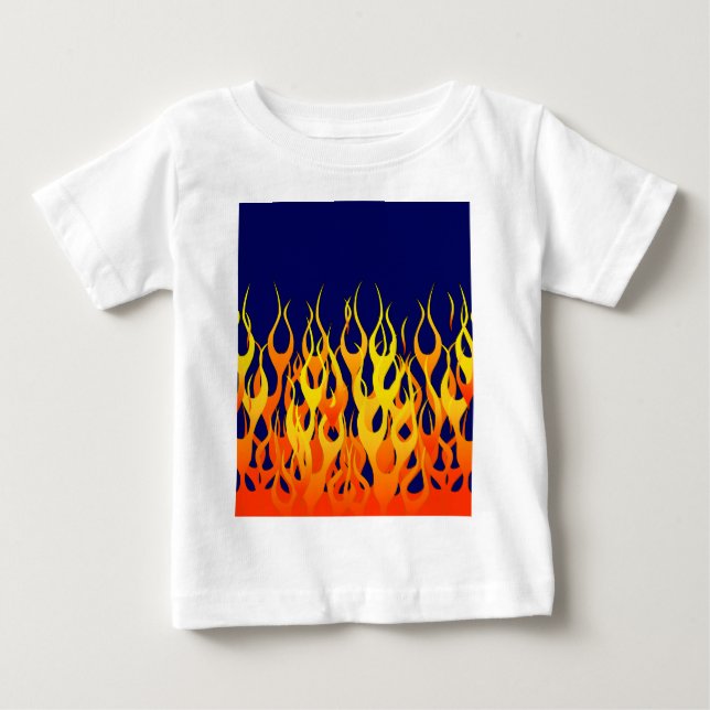 Vibrant Classic Tävla Flames på marinblått Tröja (Framsida)