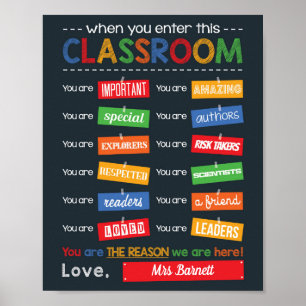 Vibrant Classroom Decor End Year Lacher Gift Poster