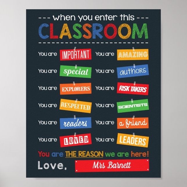 Vibrant Classroom Decor End Year Lacher Gift Poster (Framsidan)