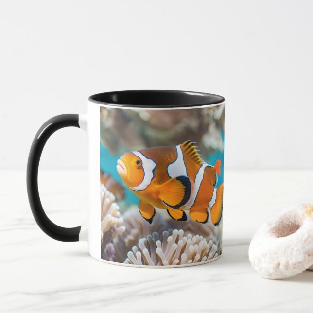 Vibrant Clownfish Ceramic Mugg - Perfekt för ocean (Med munk)