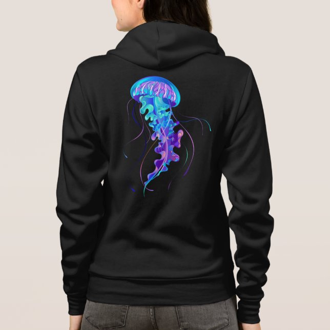 Vibrant Color Glowing Jellyfish T Shirt (Baksida)