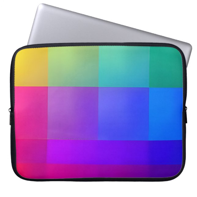 Vibrant Color Grid Laptop Sleeve (Framsidan)