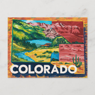 Vibrant Colorado Karta-målning Vykort