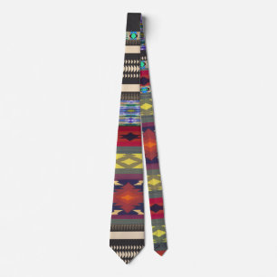 Vibrant Colorful Mönster Southwest Necktie Slips