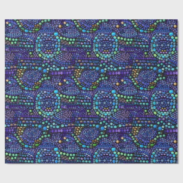 Vibrant Colorful Mosaic Tile Mönster Presentpapper (Platt)