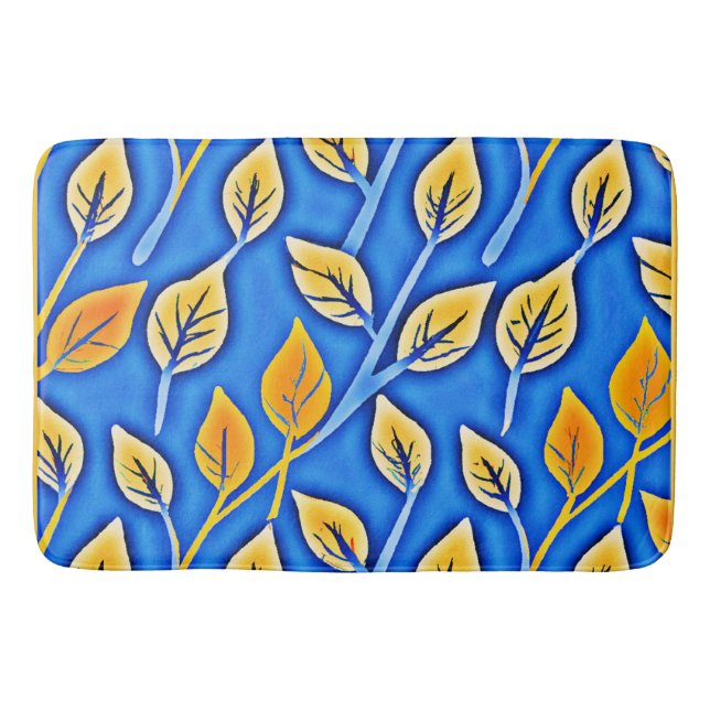 Vibrant ColorVista Löv Mönster Badrumsmatta (Framsidan)