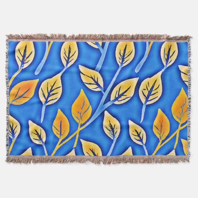 Vibrant ColorVista Löv Mönster Filt (Framsidan)