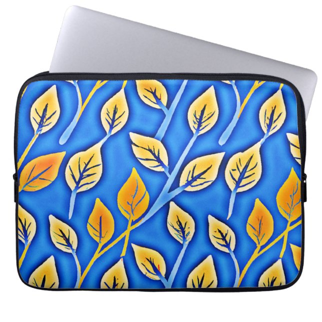 Vibrant ColorVista Löv Mönster Laptop Fodral (Framsidan)