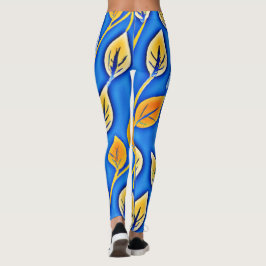 Vibrant ColorVista Löv Mönster Leggings