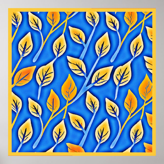 Vibrant ColorVista Löv Mönster Poster (Framsidan)