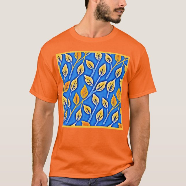 Vibrant ColorVista Löv Mönster T Shirt (Framsida)
