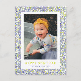 Vibrant Confetti nyårs fotovykort Helg Vykort