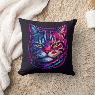 Vibrant & Cool Djurdekor Psykedelisk Katt Kudde