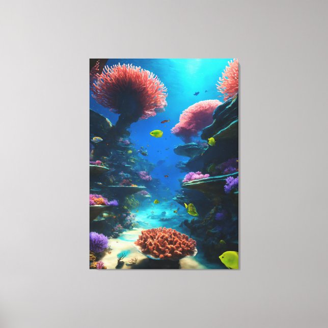 Vibrant Coral Reef Dreamscape Canvastryck (Framsida)