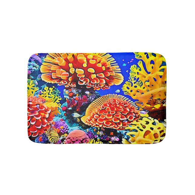 Vibrant Coral Reef Sea Wonder Art Badrumsmatta (Framsidan)