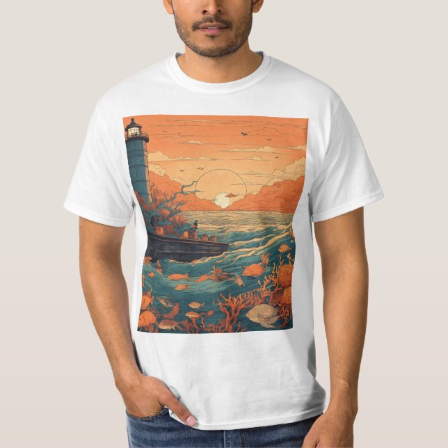Vibrant Coral Reef T-Shirt: Celebrate Underwater T Shirt (Framsida)