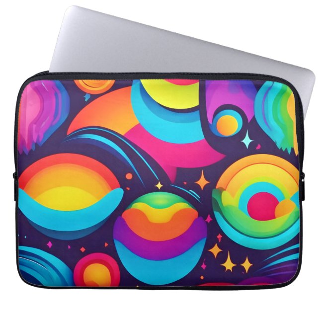 Vibrant Cosmic Kaleidoscope Laptop Fodral (Framsidan)