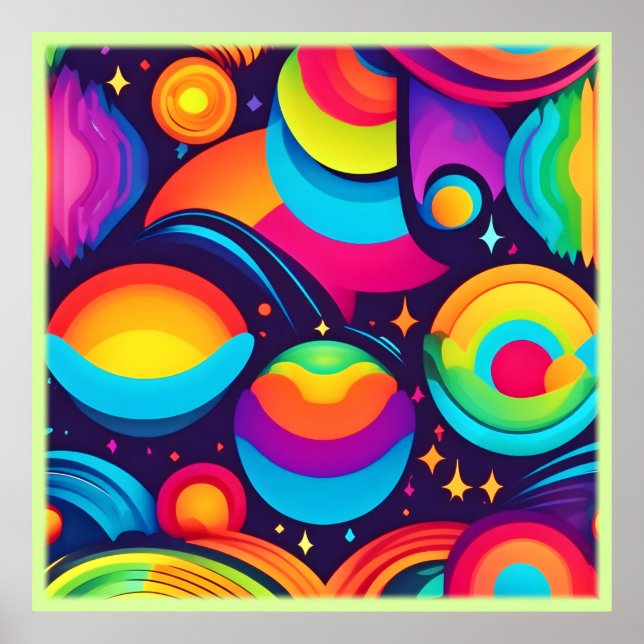 Vibrant Cosmic Kaleidoscope Poster (Framsidan)
