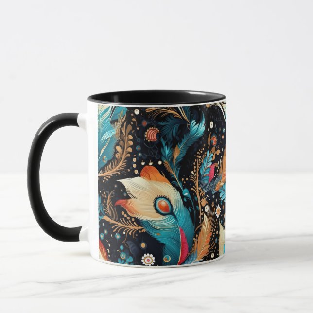 Vibrant Cosmic Rocket Adventure Mugg (Vänster)