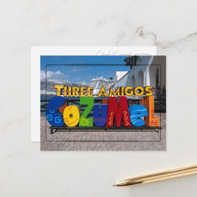 Vibrant Cozumel-vykort Vykort (Fram/Back In Situ)