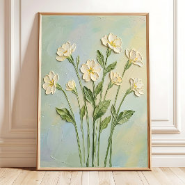 Vibrant Cream Primrose Minimalist Väggkonst Canvas