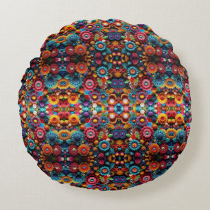 Vibrant Crochet Design Rund Kudde