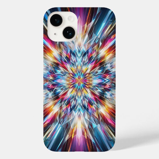 Vibrant Crystal Burst Telefonfodral Abstrakt Geome (Baksida)