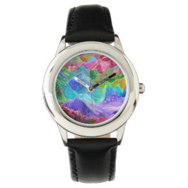 Vibrant Crystal Mountain Abstrakt Armbandsur