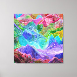 Vibrant Crystal Mountain Abstrakt Canvastryck