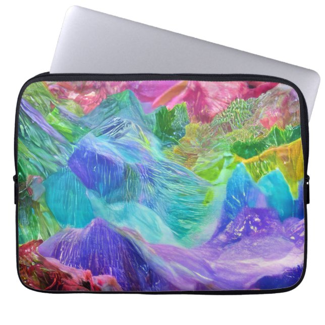 Vibrant Crystal Mountain Abstrakt Laptop Fodral (Framsidan)