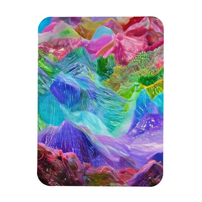 Vibrant Crystal Mountain Abstrakt Magnet (Vertikal)