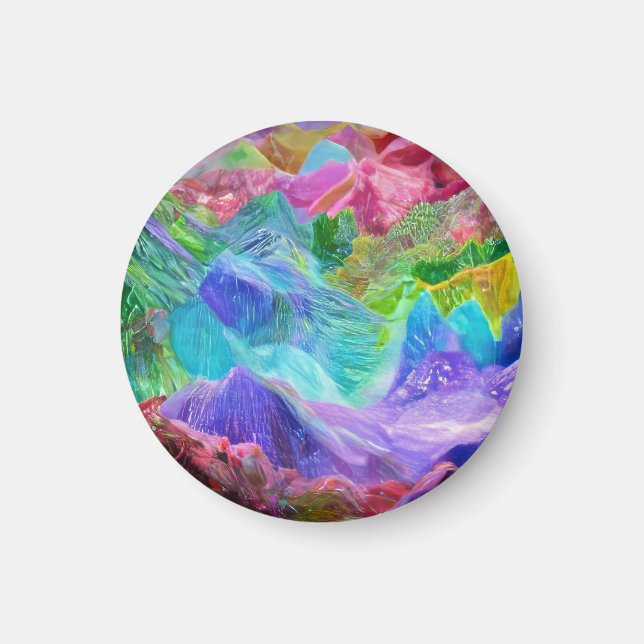 Vibrant Crystal Mountain Abstrakt Magnet (Framsidan)